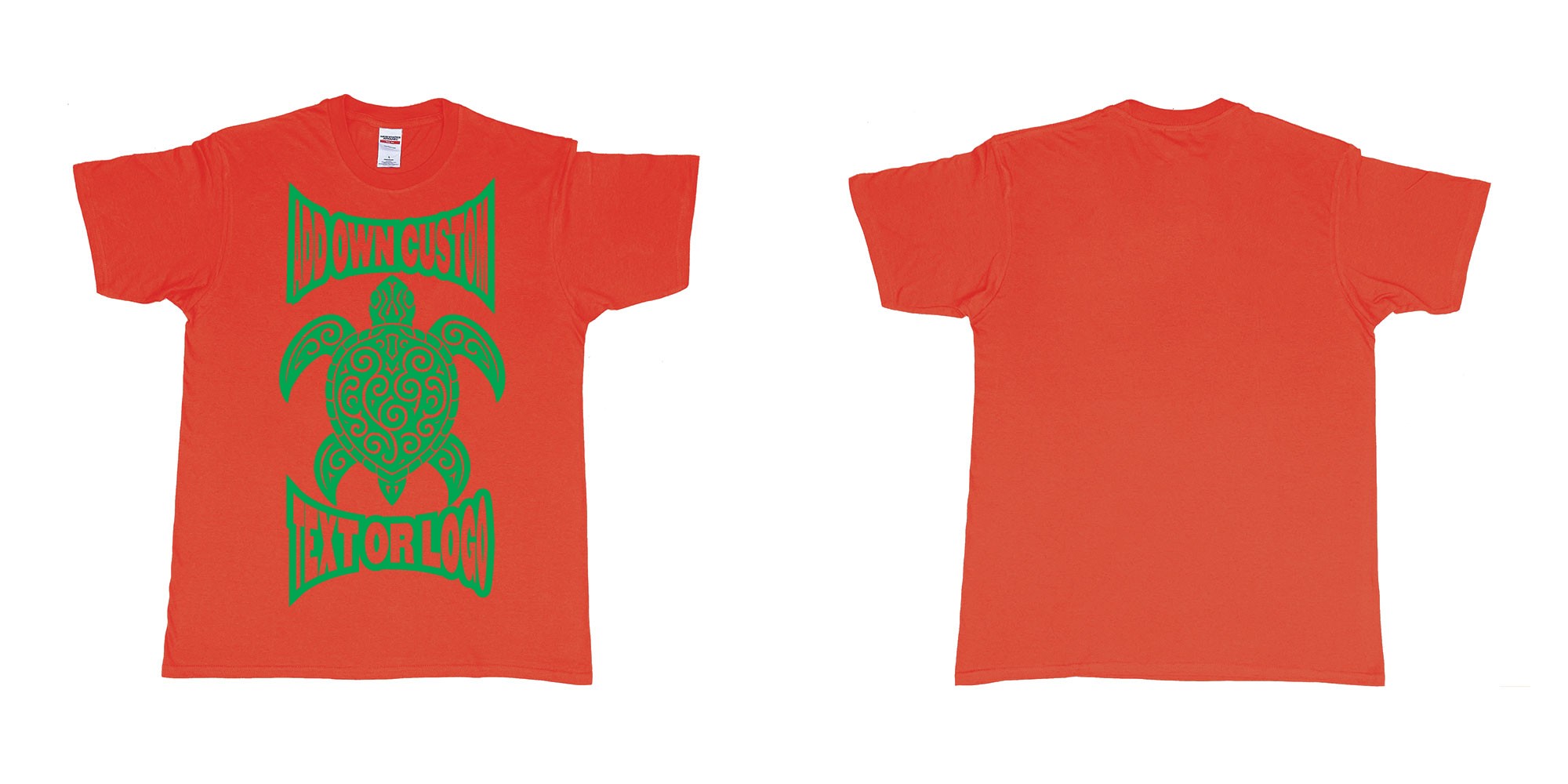 Custom tshirt design print turtle tribal add own custom text or logo bali design in fabric color red choice your own text made in Bali by The Pirate Way