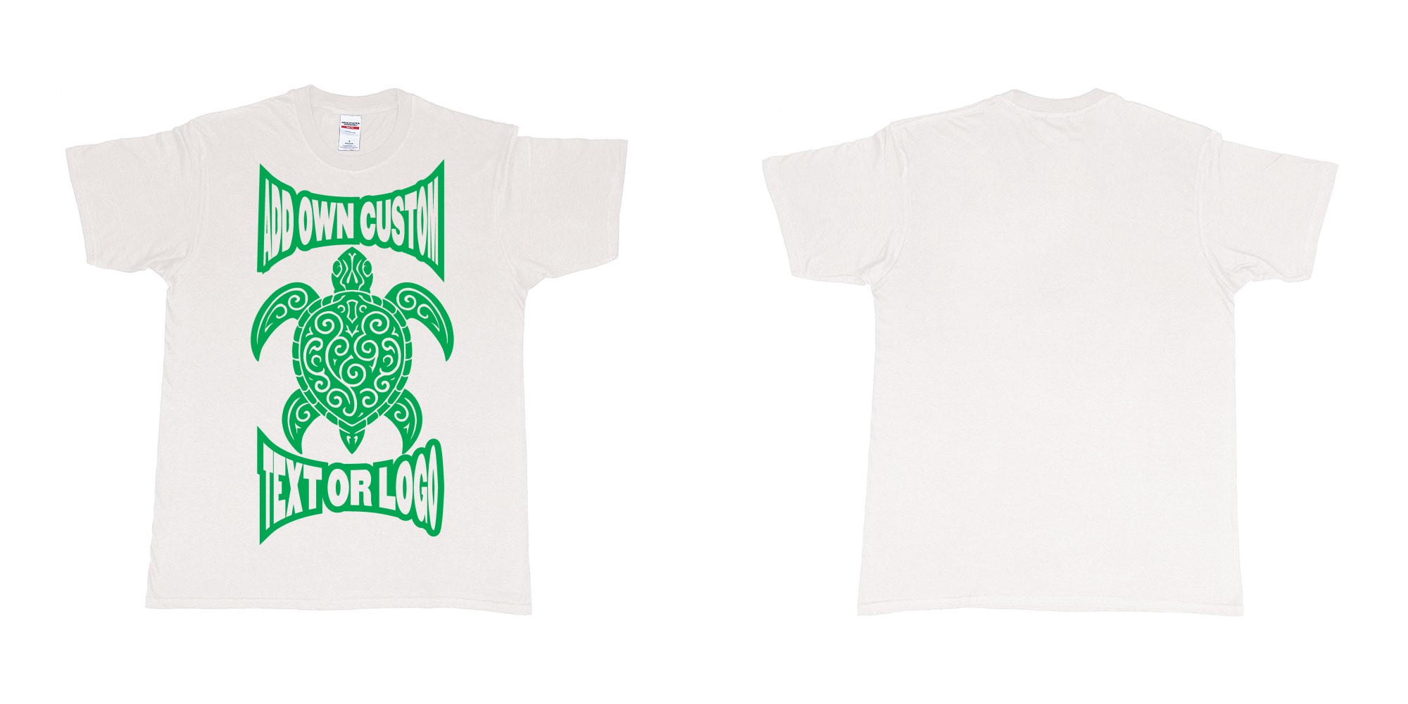 Custom tshirt design print turtle tribal add own custom text or logo bali design in fabric color white choice your own text made in Bali by The Pirate Way