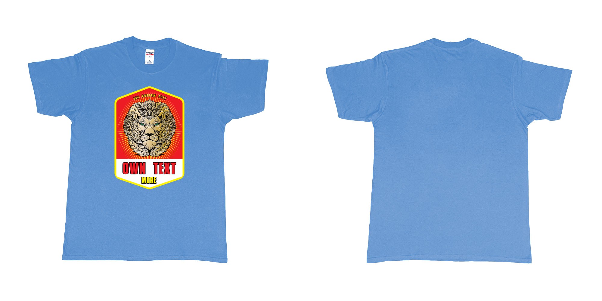 Custom tshirt design singaraja bali beer label standard in fabric color carolina-blue choice your own text made in Bali by The Pirate Way