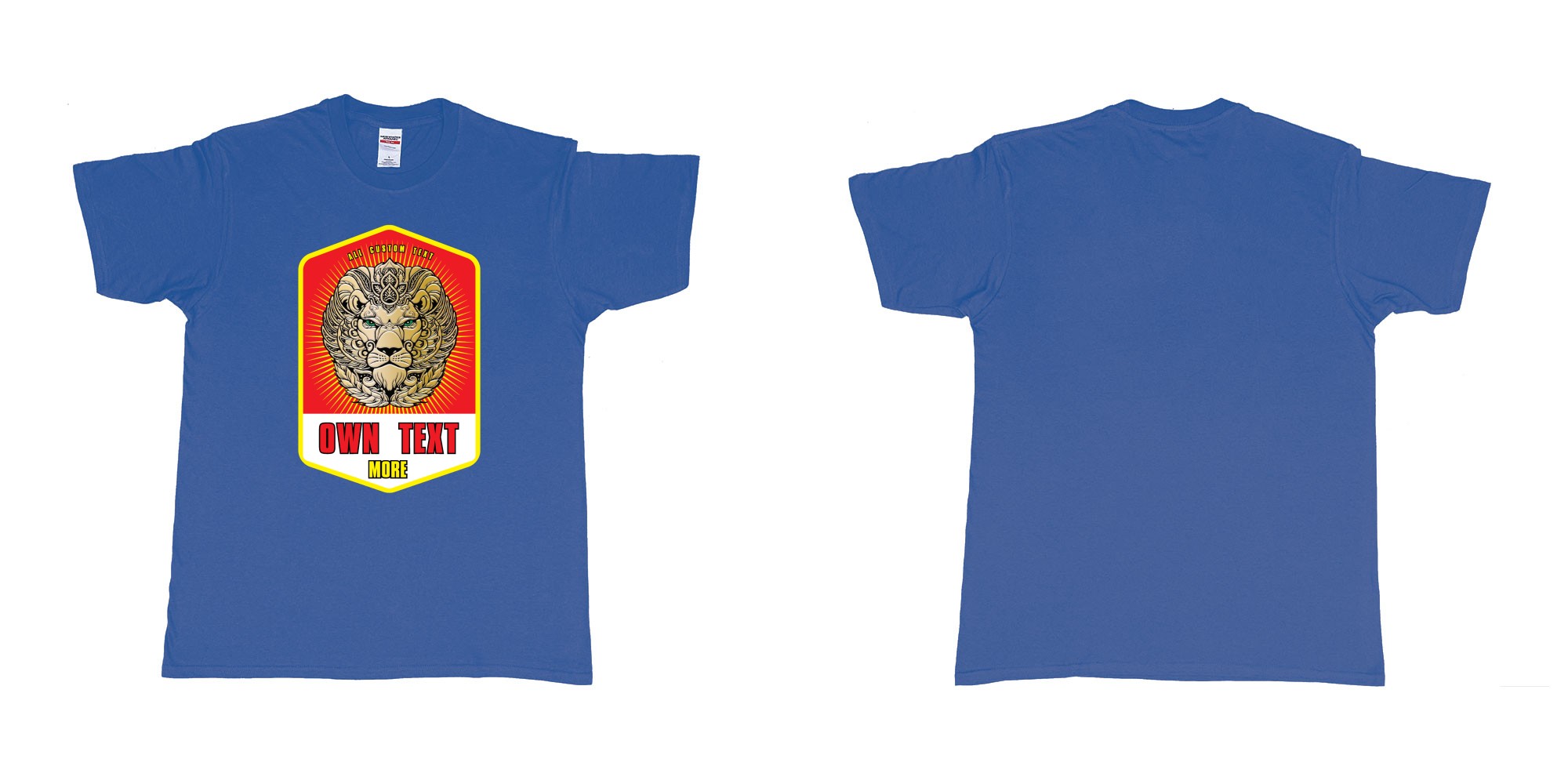 Custom tshirt design singaraja bali beer label standard in fabric color royal-blue choice your own text made in Bali by The Pirate Way