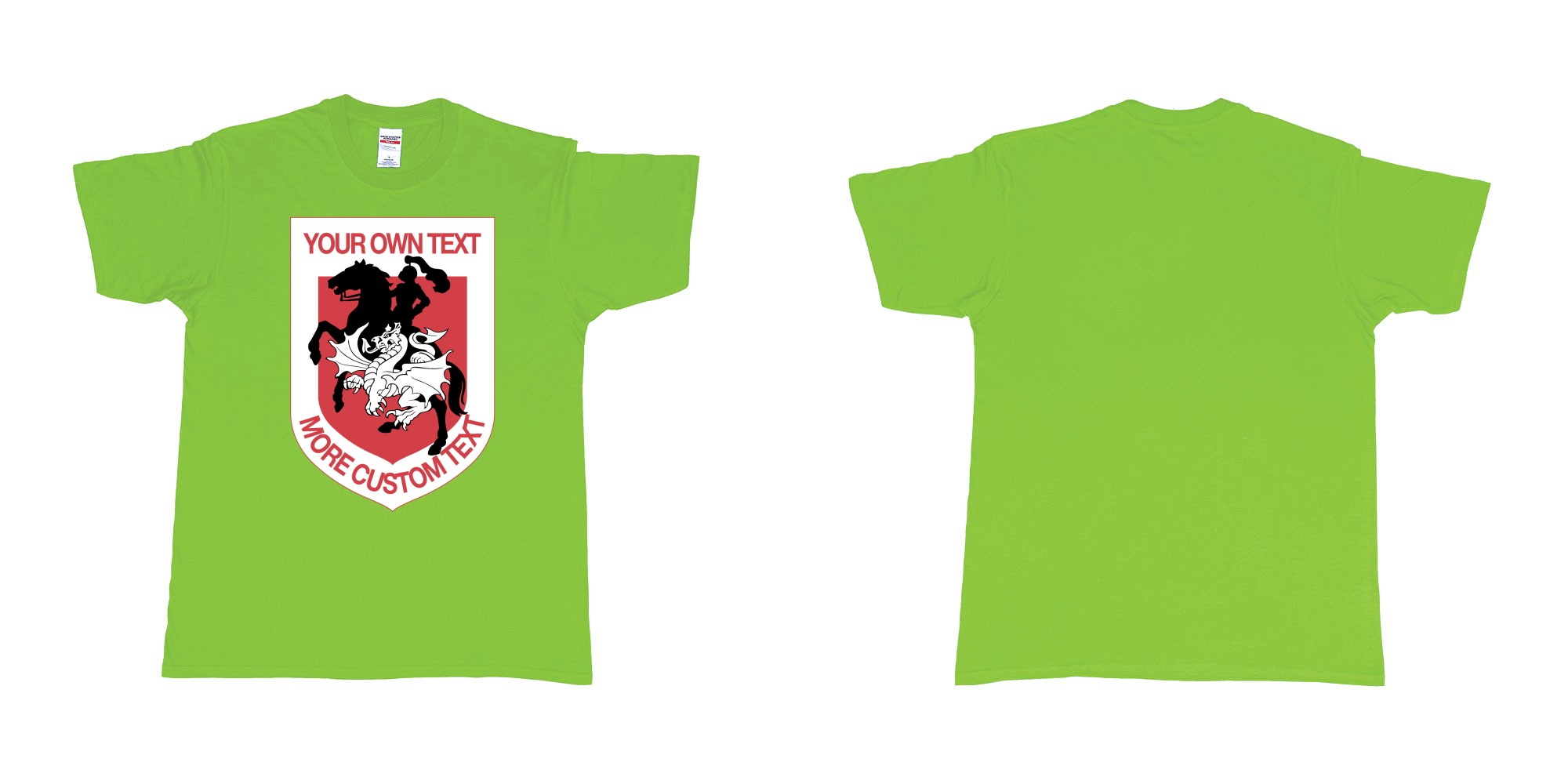 Custom tshirt design st george illawarra dragons custom design in fabric color lime choice your own text made in Bali by The Pirate Way
