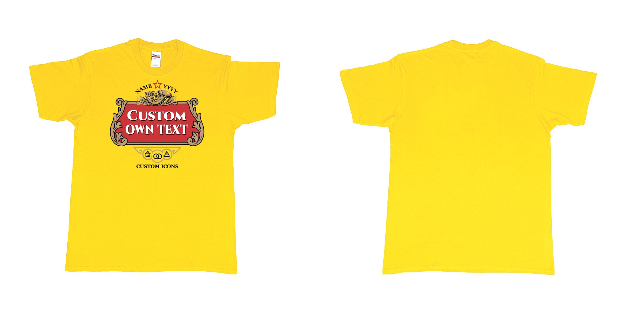 Custom tshirt design stella artois logo custom icons text design in fabric color daisy choice your own text made in Bali by The Pirate Way