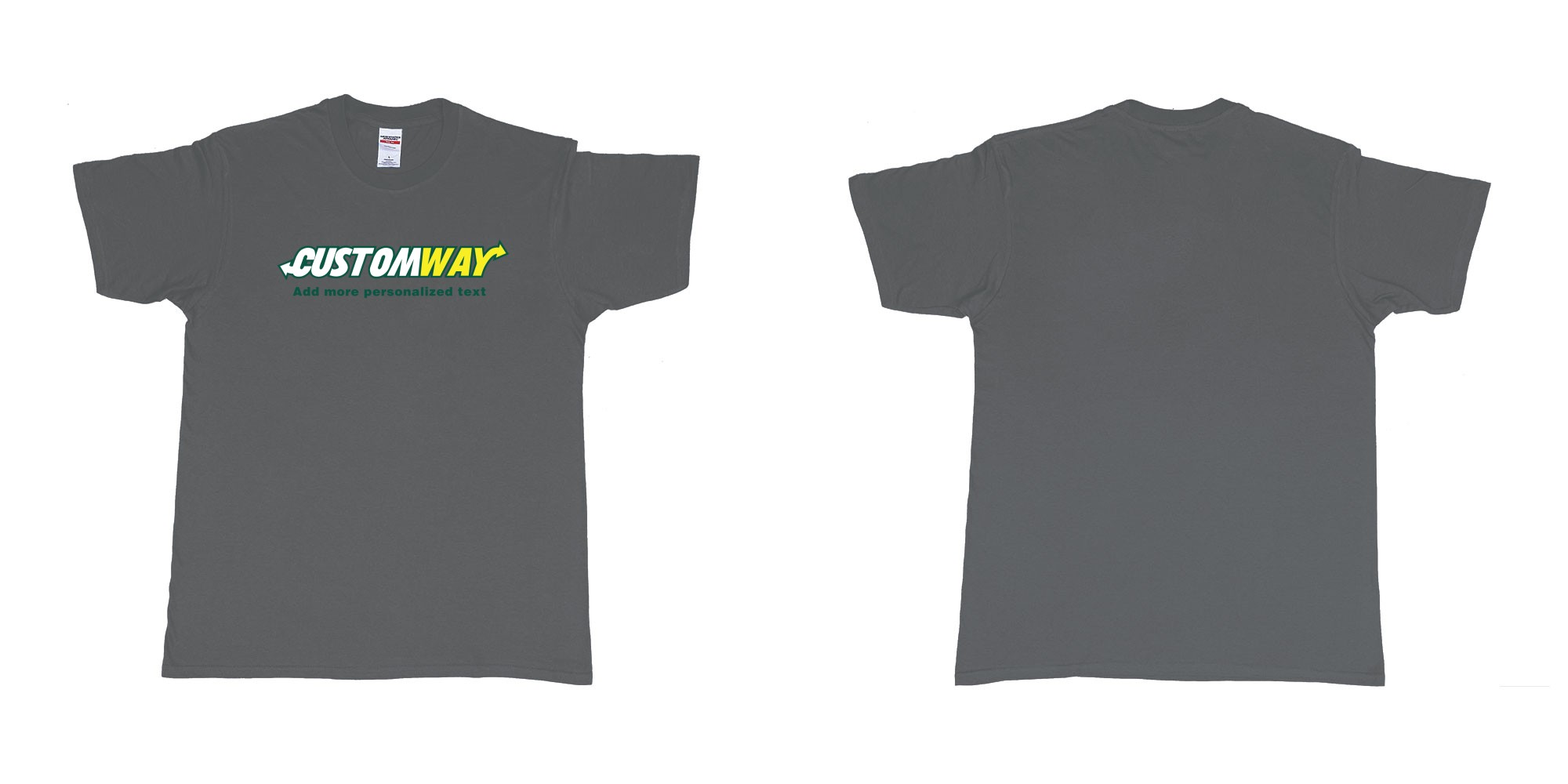 Custom tshirt design subway logo design customizable personalized text print in fabric color charcoal choice your own text made in Bali by The Pirate Way
