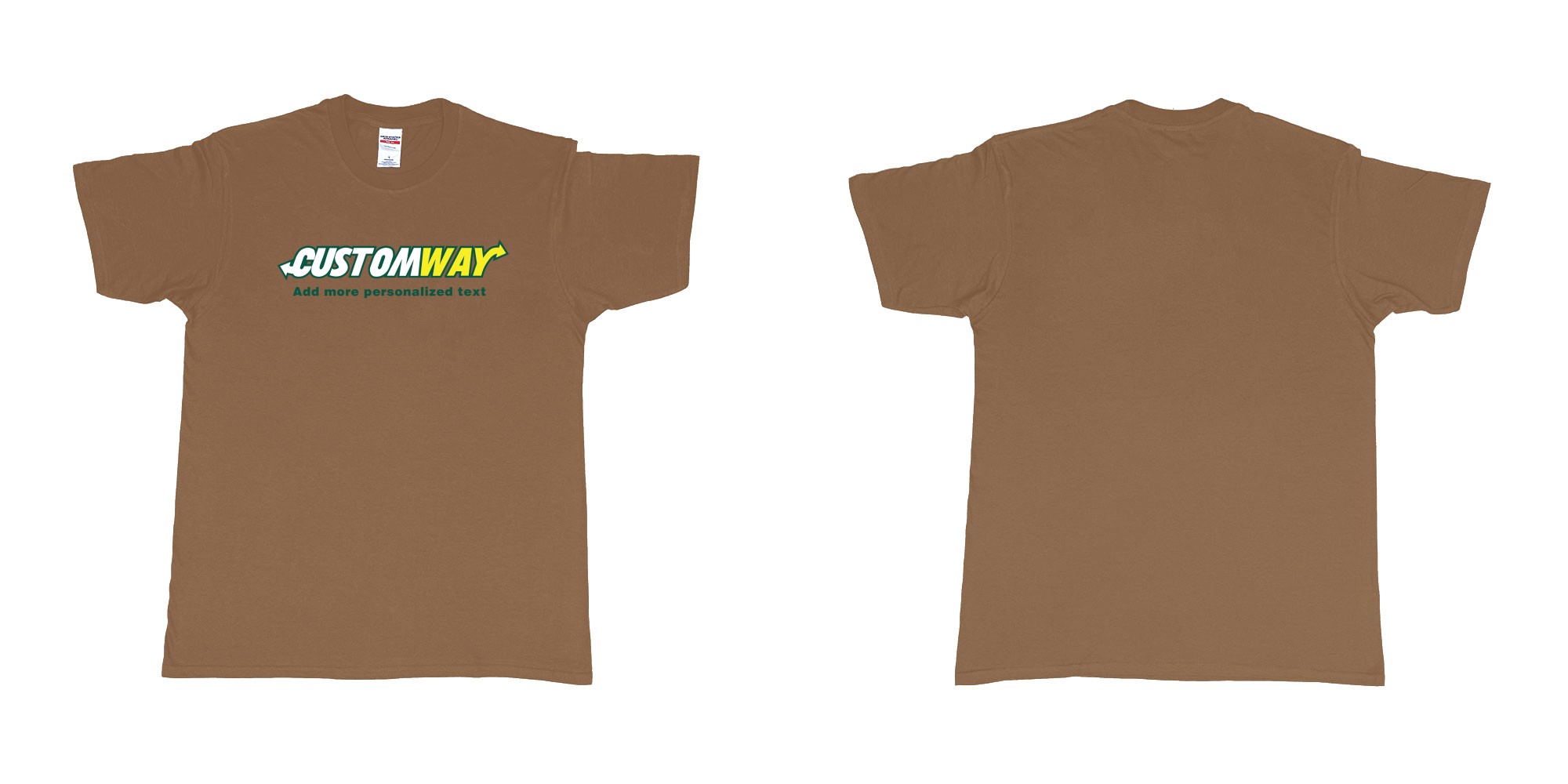 Custom tshirt design subway logo design customizable personalized text print in fabric color chestnut choice your own text made in Bali by The Pirate Way