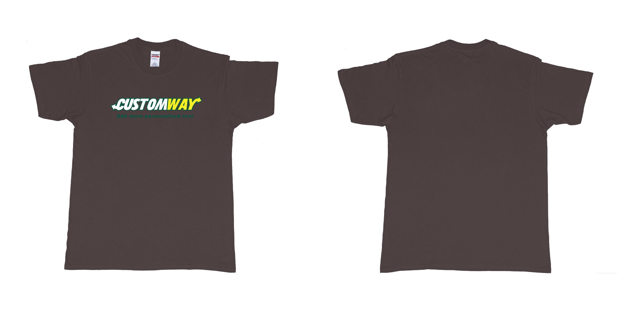 Custom tshirt design subway logo design customizable personalized text print in fabric color dark-chocolate choice your own text made in Bali by The Pirate Way
