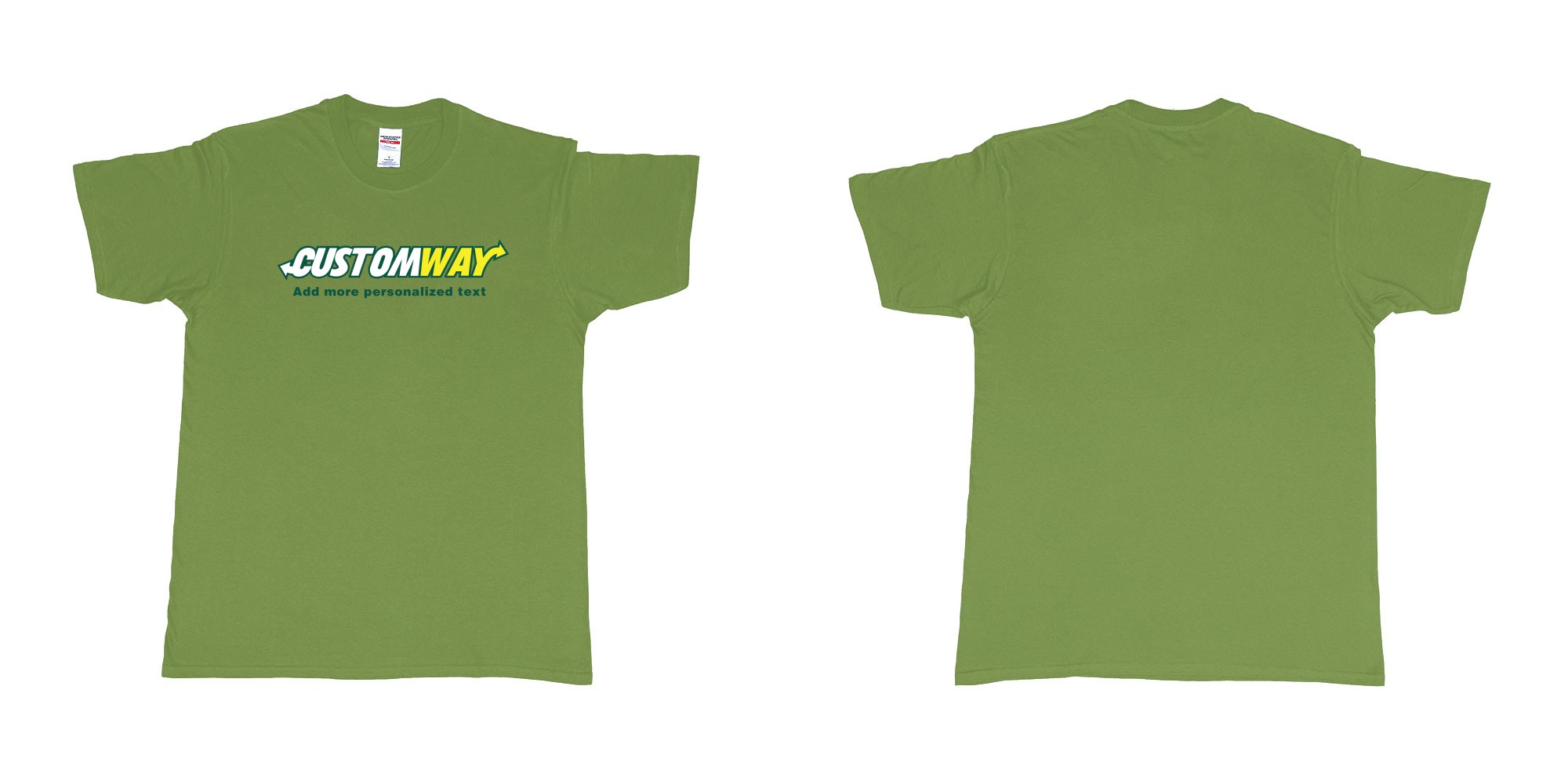 Custom tshirt design subway logo design customizable personalized text print in fabric color military-green choice your own text made in Bali by The Pirate Way