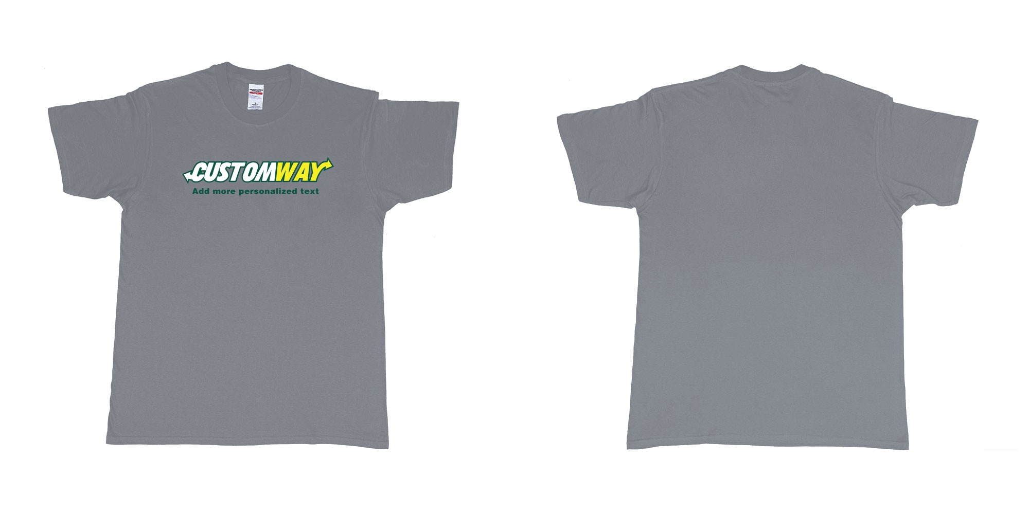 Custom tshirt design subway logo design customizable personalized text print in fabric color misty choice your own text made in Bali by The Pirate Way