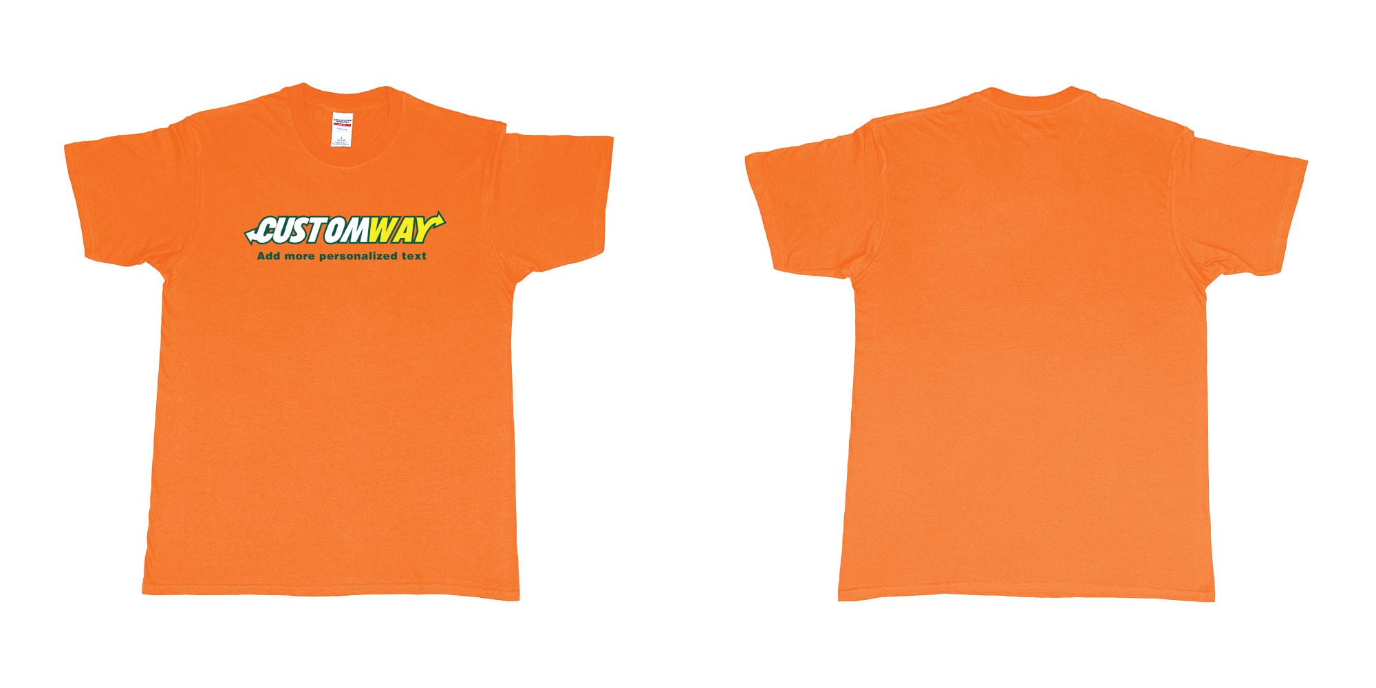 Custom tshirt design subway logo design customizable personalized text print in fabric color orange choice your own text made in Bali by The Pirate Way