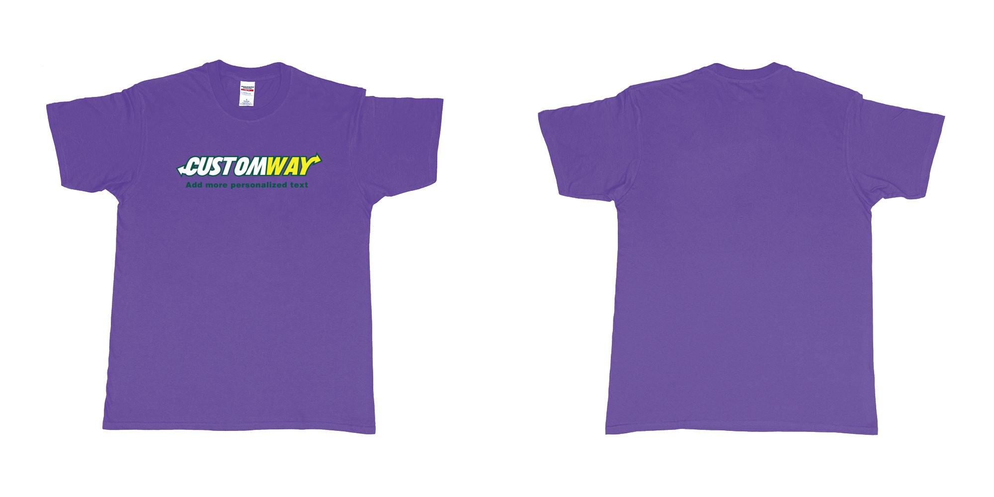 Custom tshirt design subway logo design customizable personalized text print in fabric color purple choice your own text made in Bali by The Pirate Way