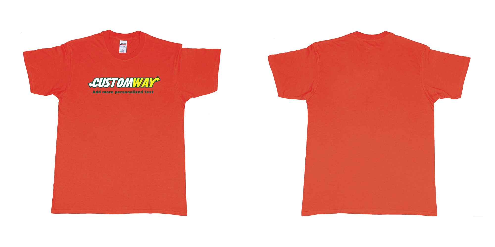 Custom tshirt design subway logo design customizable personalized text print in fabric color red choice your own text made in Bali by The Pirate Way
