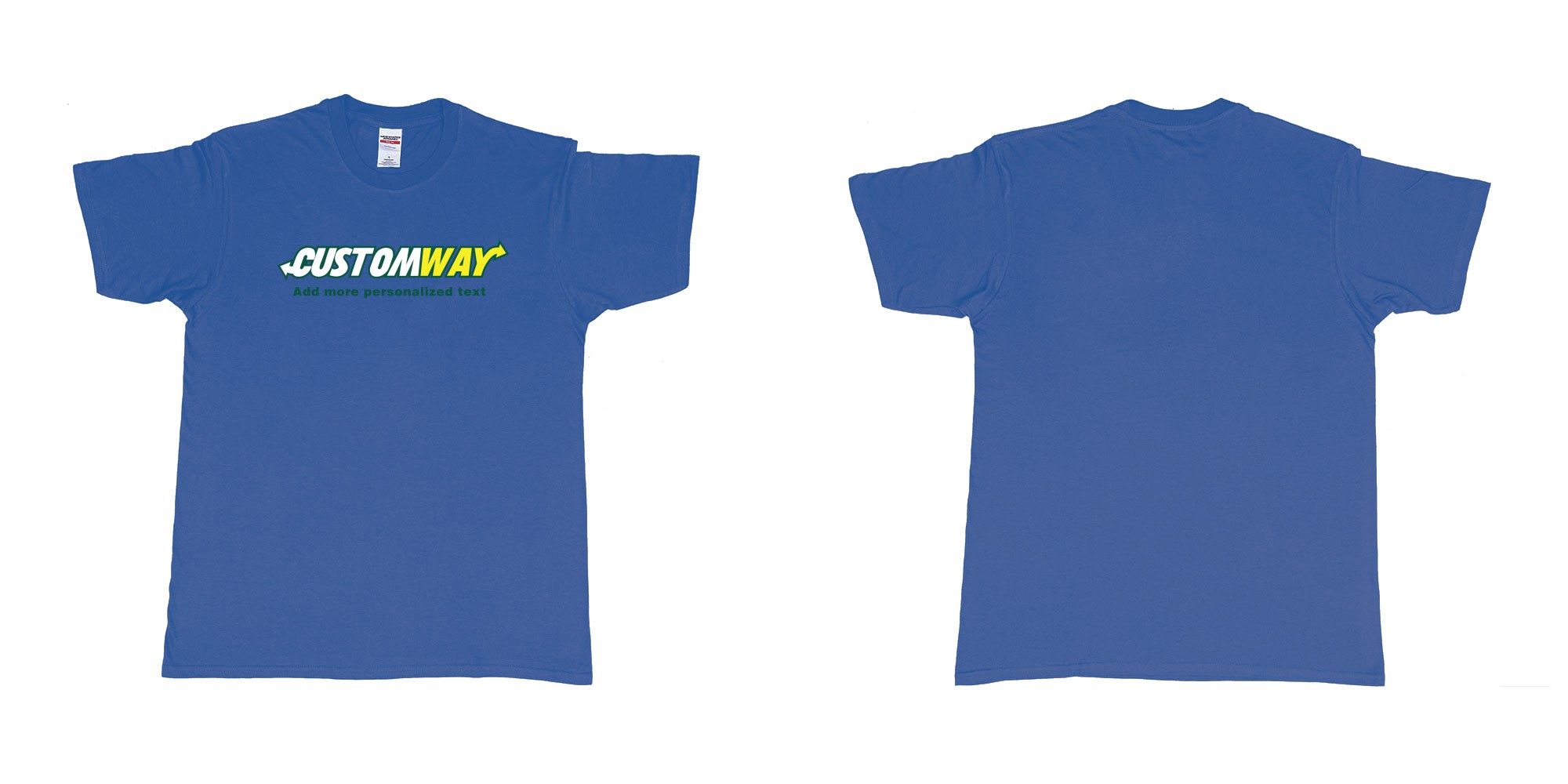 Custom tshirt design subway logo design customizable personalized text print in fabric color royal-blue choice your own text made in Bali by The Pirate Way