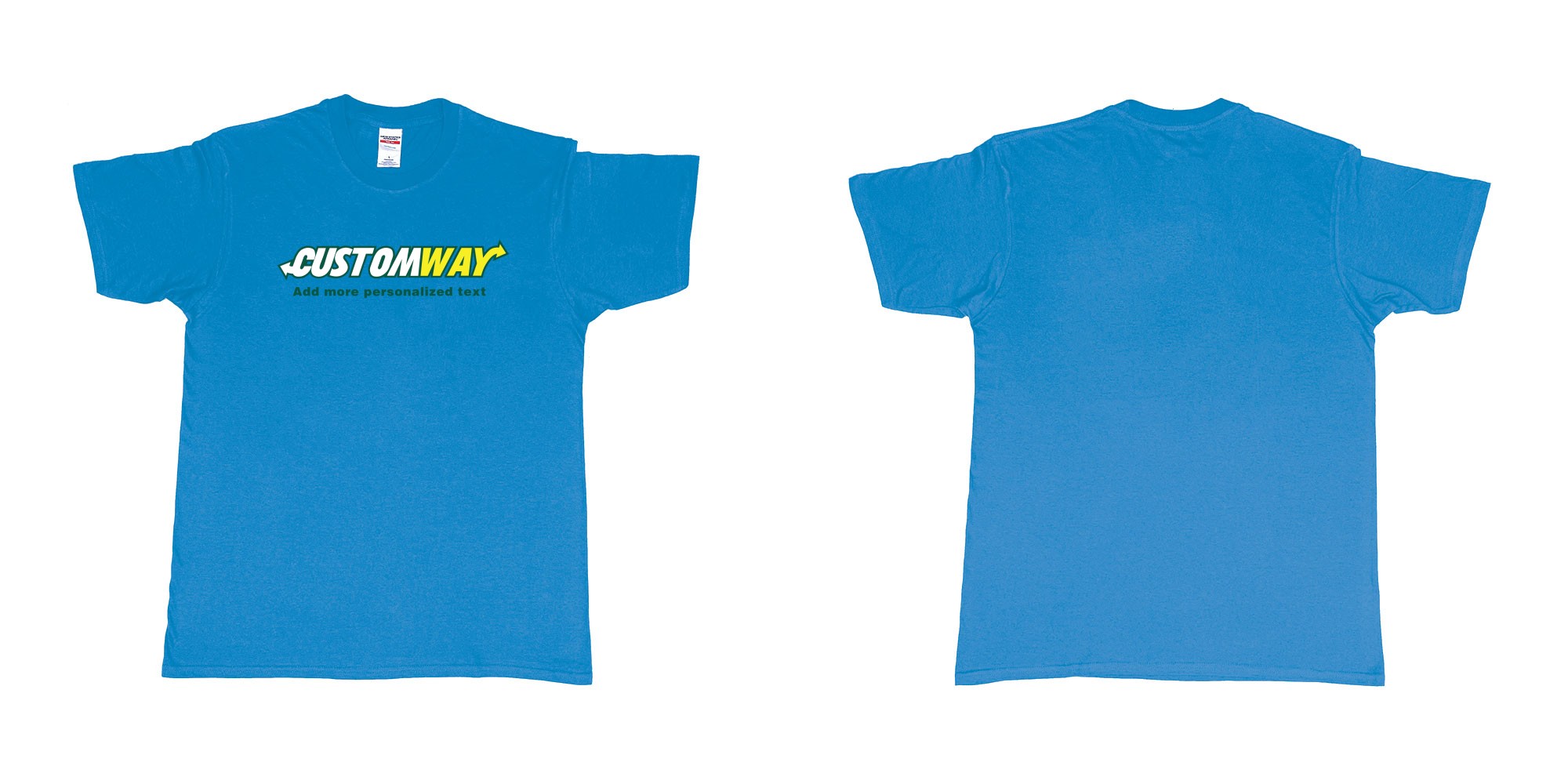 Custom tshirt design subway logo design customizable personalized text print in fabric color sapphire choice your own text made in Bali by The Pirate Way