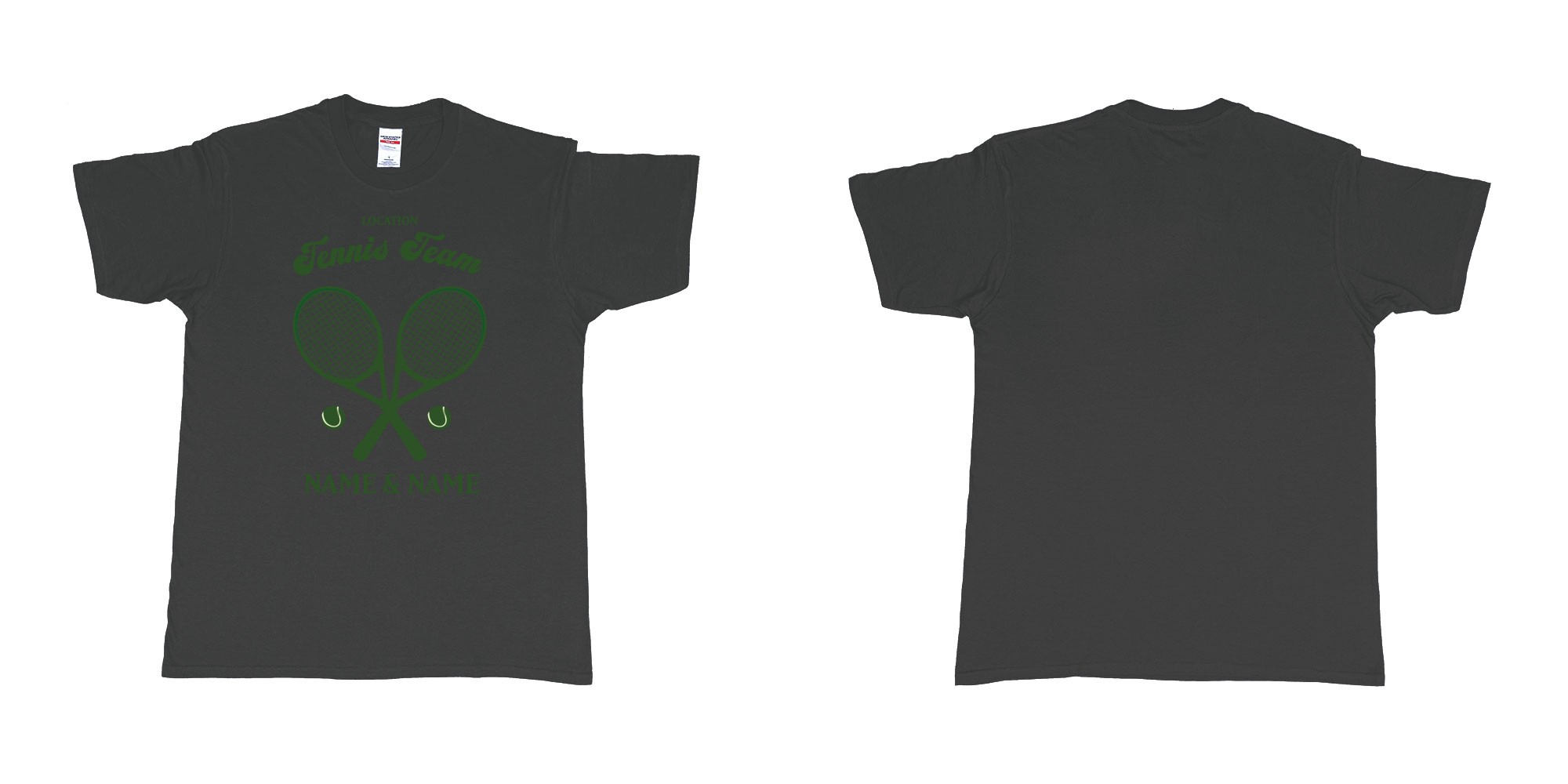 Custom tshirt design tennis team club  logo design custom names in fabric color black choice your own text made in Bali by The Pirate Way