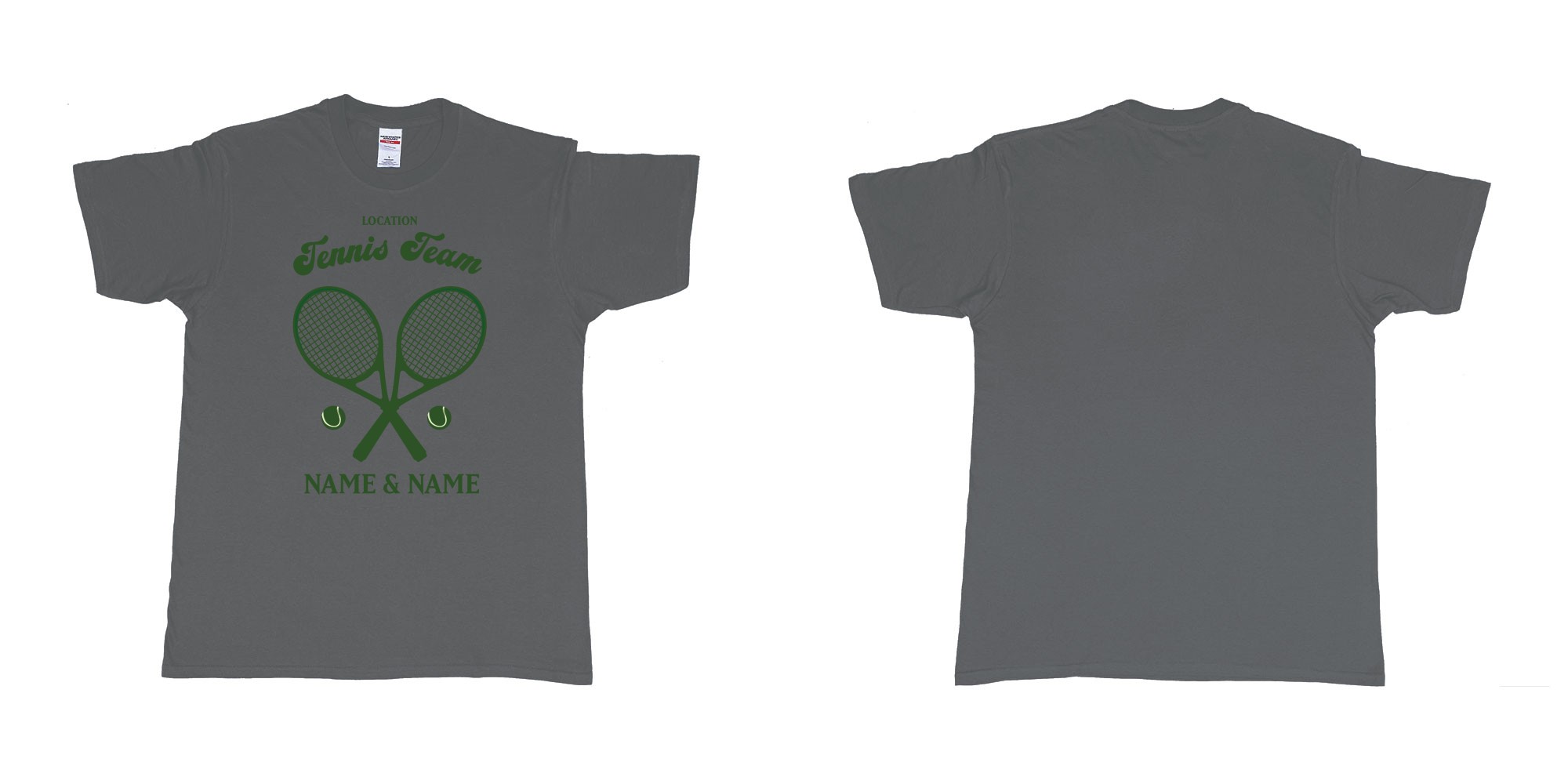 Custom tshirt design tennis team club  logo design custom names in fabric color charcoal choice your own text made in Bali by The Pirate Way