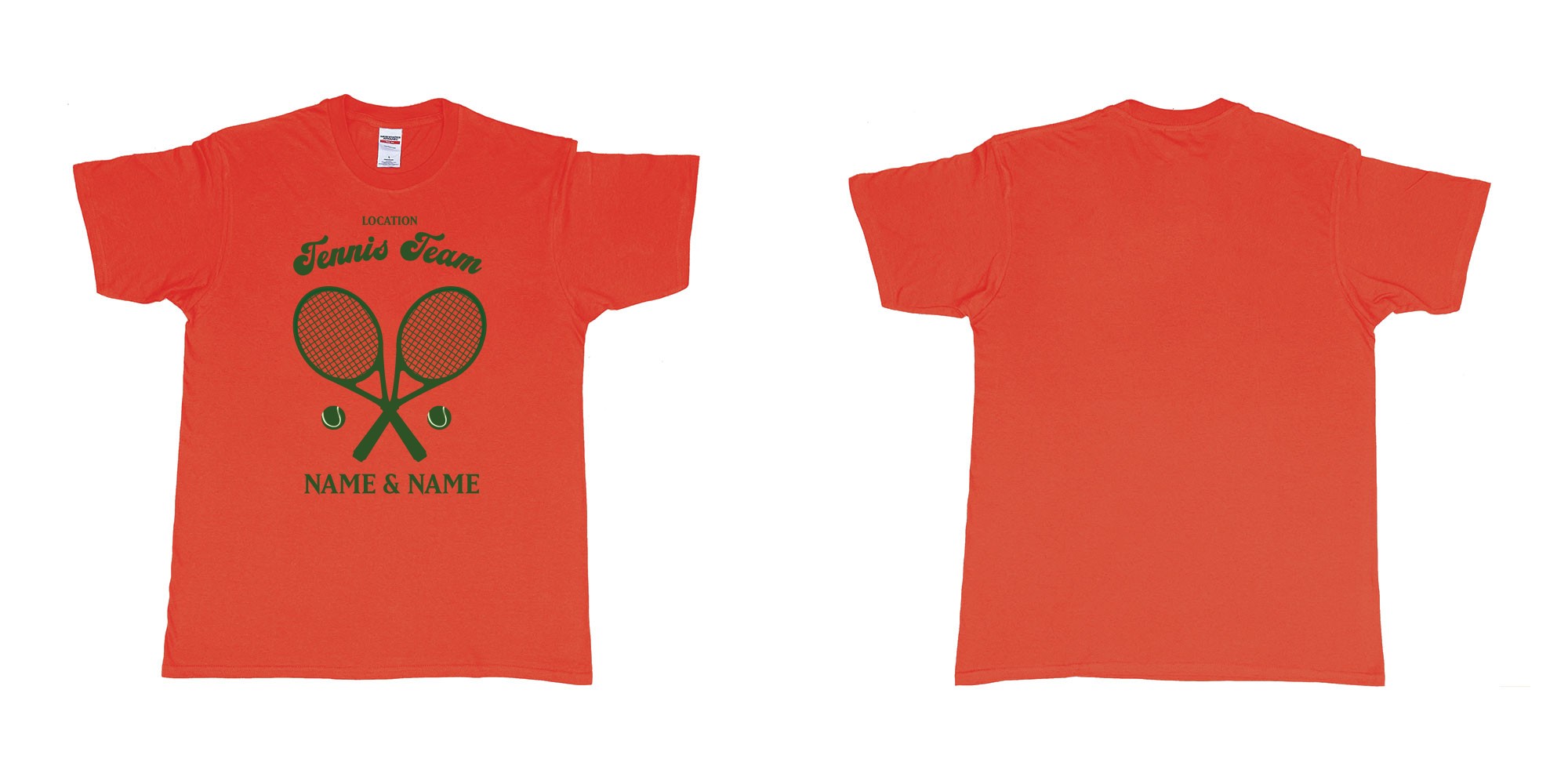 Custom tshirt design tennis team club  logo design custom names in fabric color red choice your own text made in Bali by The Pirate Way