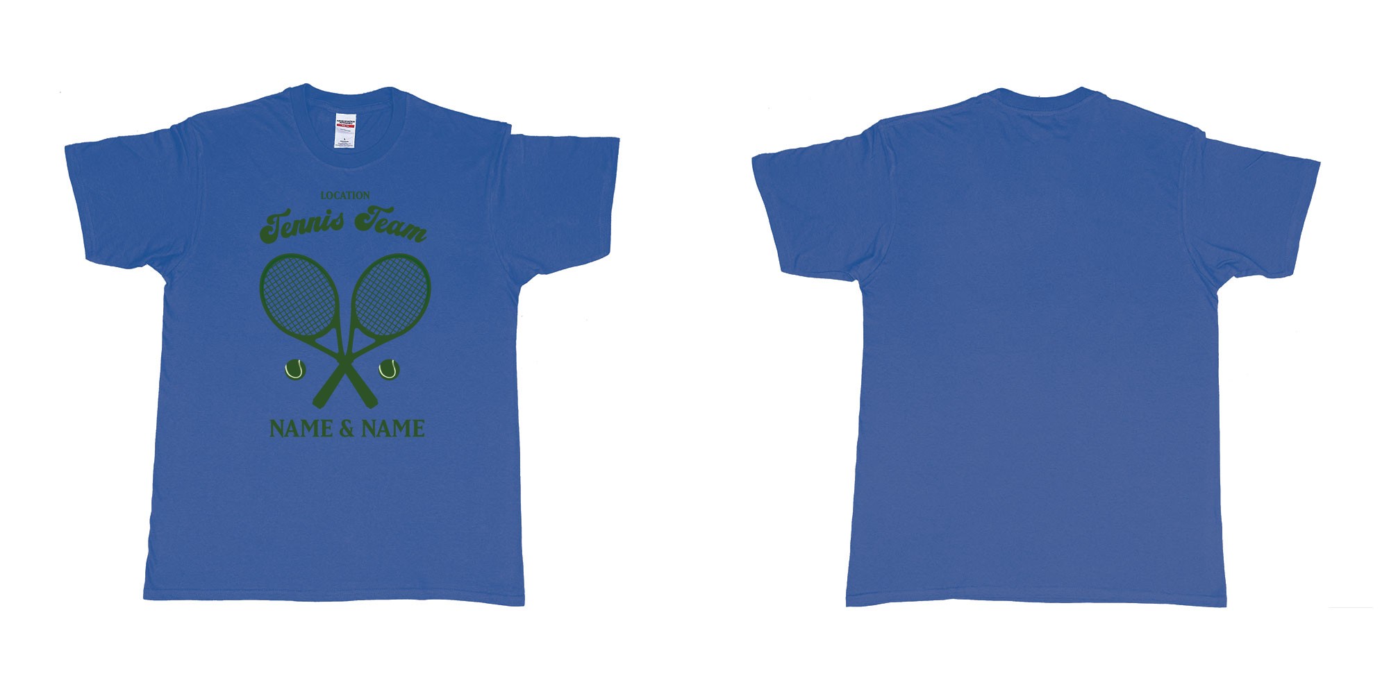 Custom tshirt design tennis team club  logo design custom names in fabric color royal-blue choice your own text made in Bali by The Pirate Way