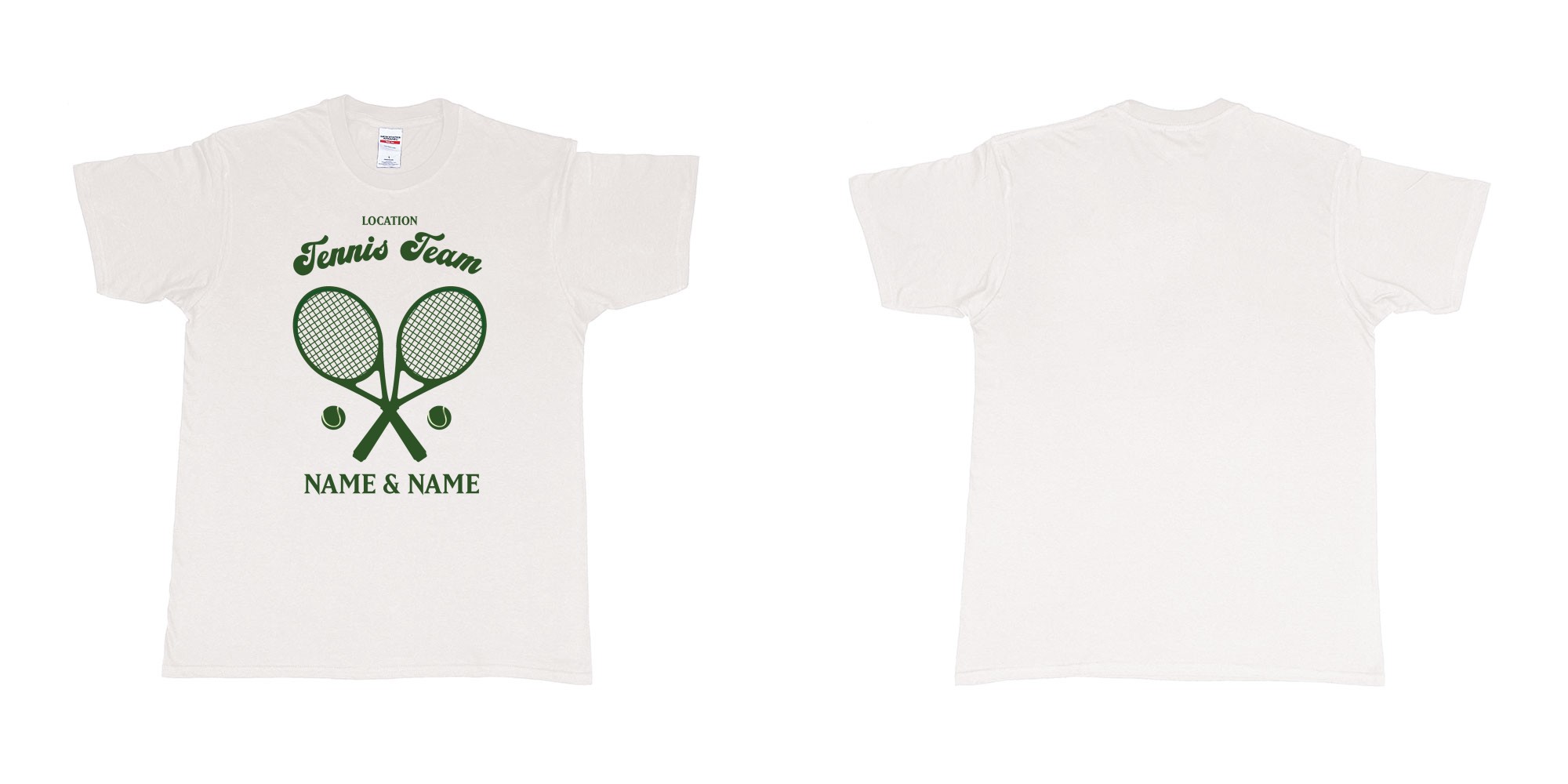 Custom tshirt design tennis team club  logo design custom names in fabric color white choice your own text made in Bali by The Pirate Way