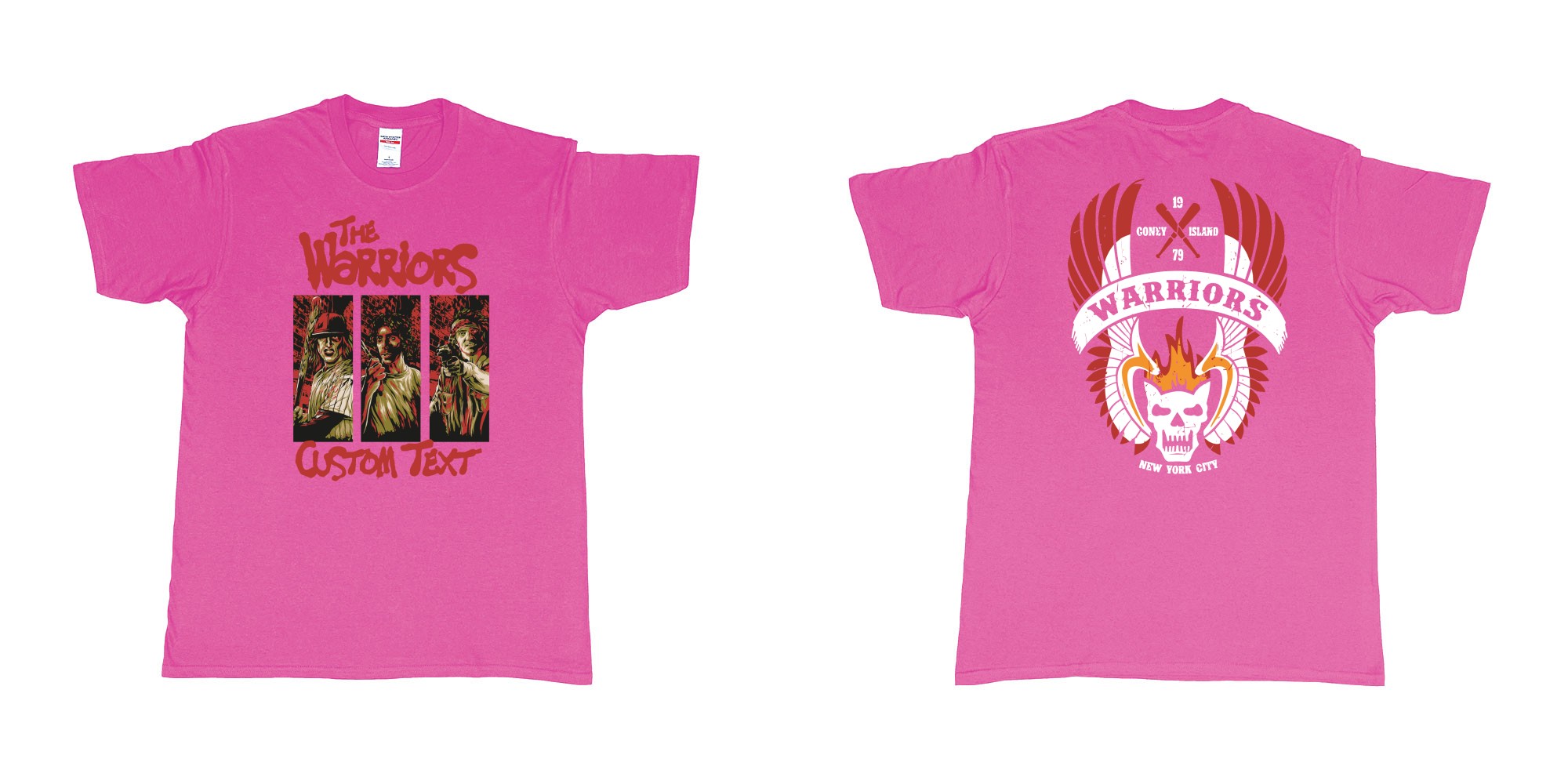 Custom tshirt design the warriors 1979 custom text birthday in fabric color heliconia choice your own text made in Bali by The Pirate Way
