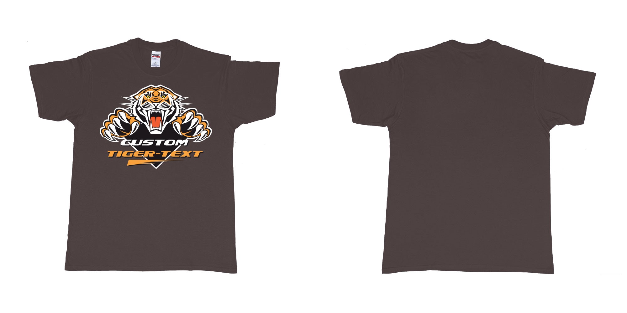 Custom tshirt design the wests tigers sydney national rugby league custom tshirt print in fabric color dark-chocolate choice your own text made in Bali by The Pirate Way