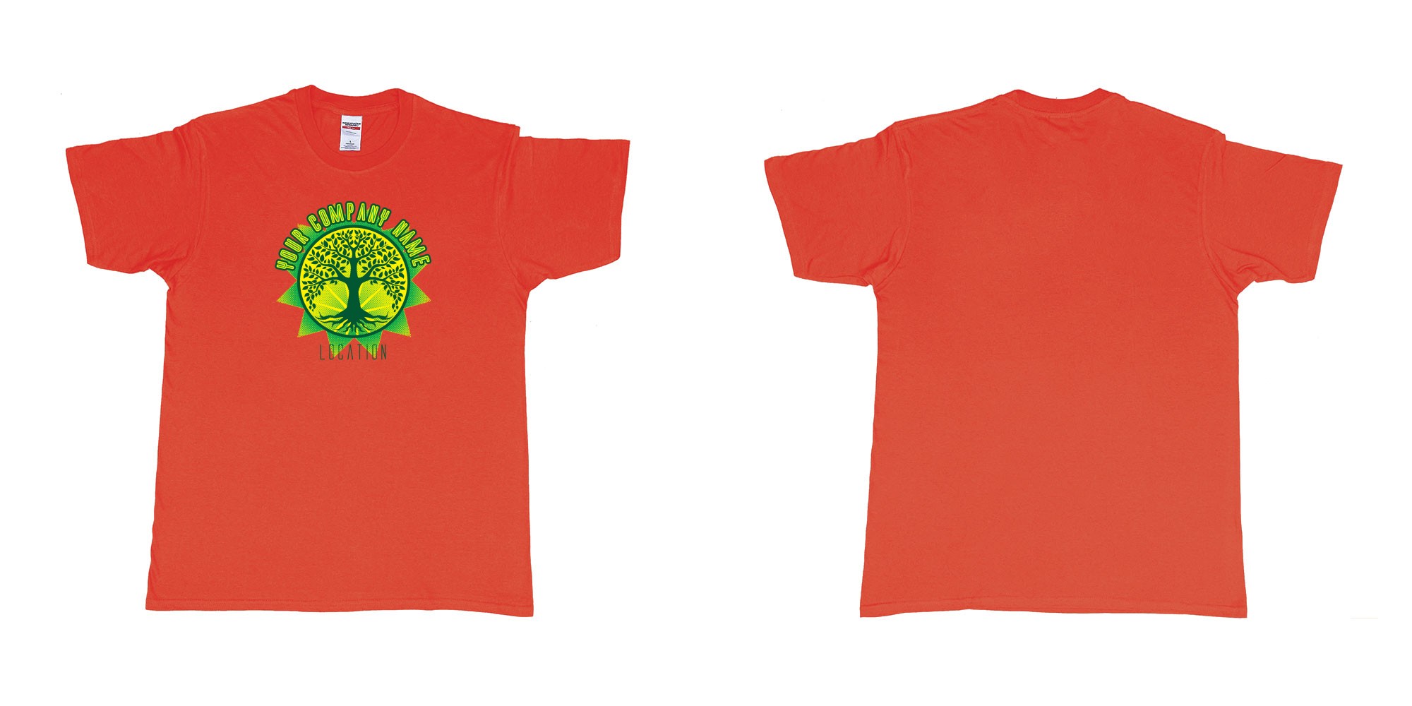 Custom tshirt design tree of life gardener landscaper custom own teeshirt print bali in fabric color red choice your own text made in Bali by The Pirate Way