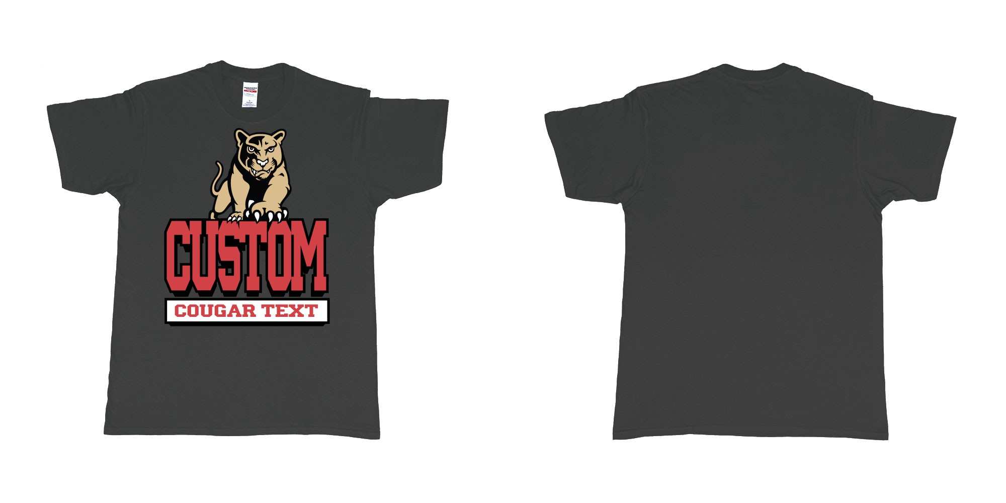 Custom tshirt design university of houston cougars logo custom text printing bali in fabric color black choice your own text made in Bali by The Pirate Way