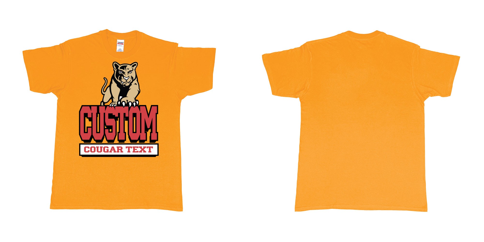 Custom tshirt design university of houston cougars logo custom text printing bali in fabric color gold choice your own text made in Bali by The Pirate Way