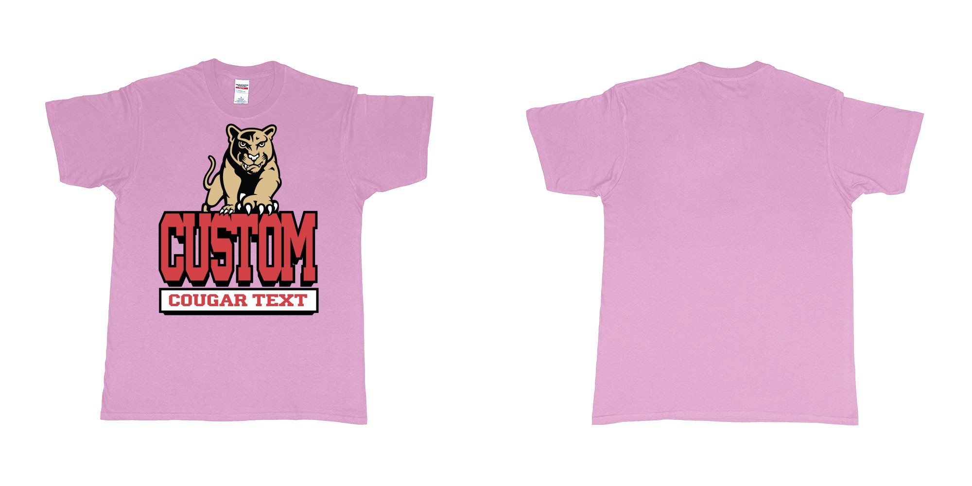 Custom tshirt design university of houston cougars logo custom text printing bali in fabric color light-pink choice your own text made in Bali by The Pirate Way
