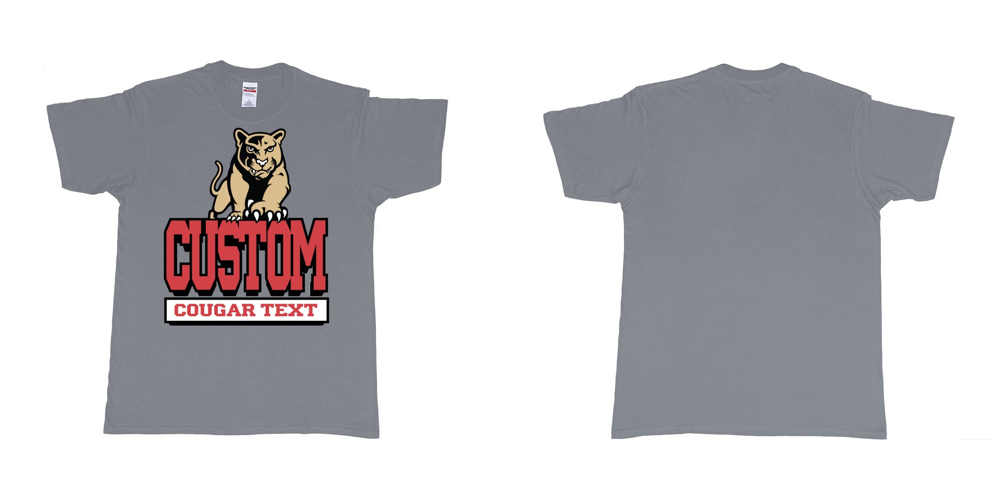 Custom tshirt design university of houston cougars logo custom text printing bali in fabric color misty choice your own text made in Bali by The Pirate Way