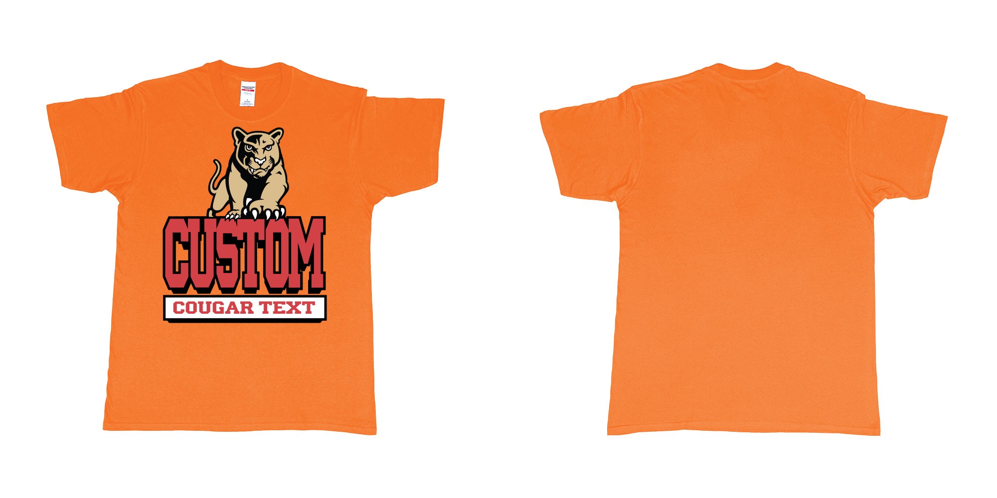 Custom tshirt design university of houston cougars logo custom text printing bali in fabric color orange choice your own text made in Bali by The Pirate Way