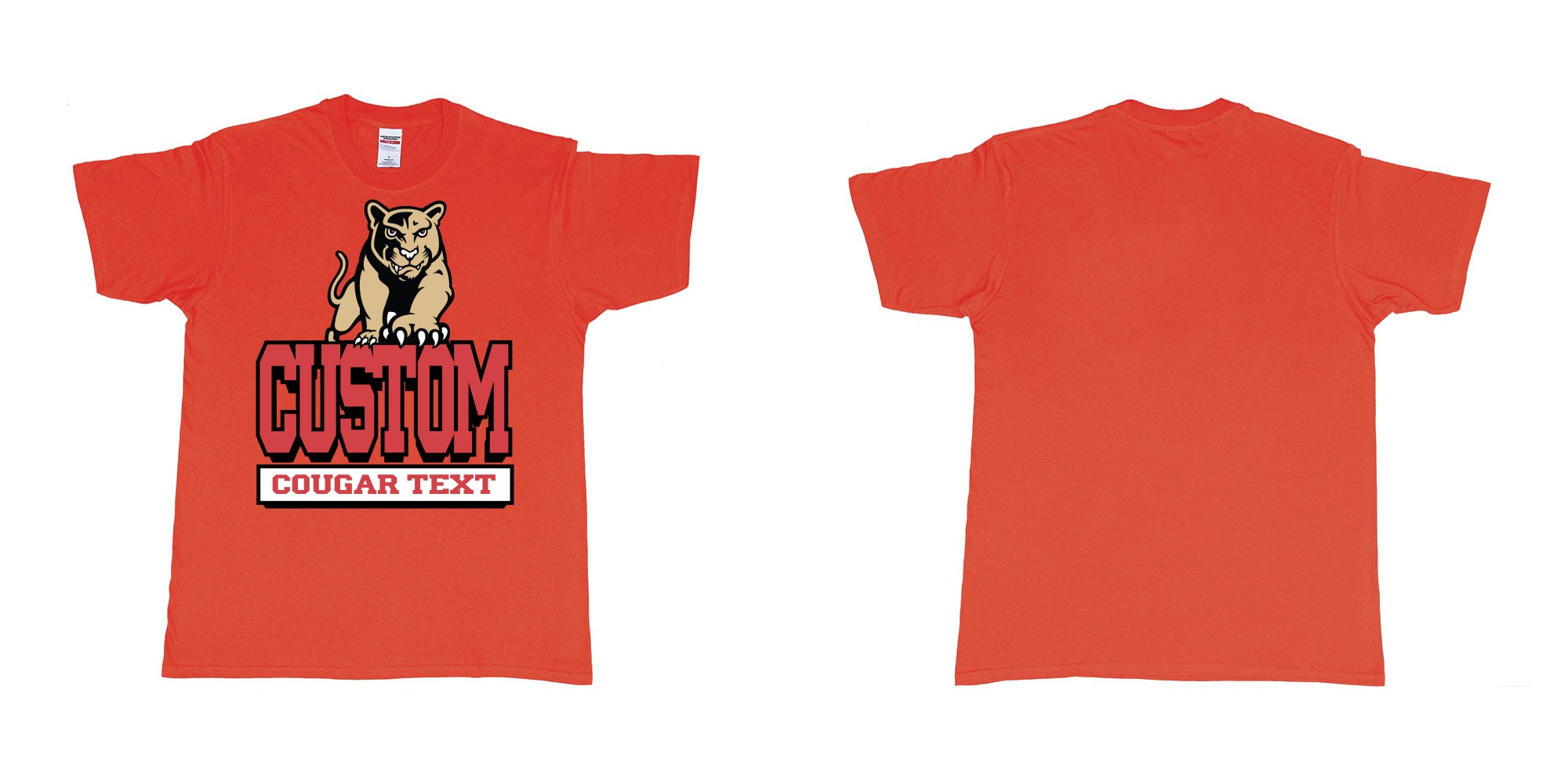 Custom tshirt design university of houston cougars logo custom text printing bali in fabric color red choice your own text made in Bali by The Pirate Way