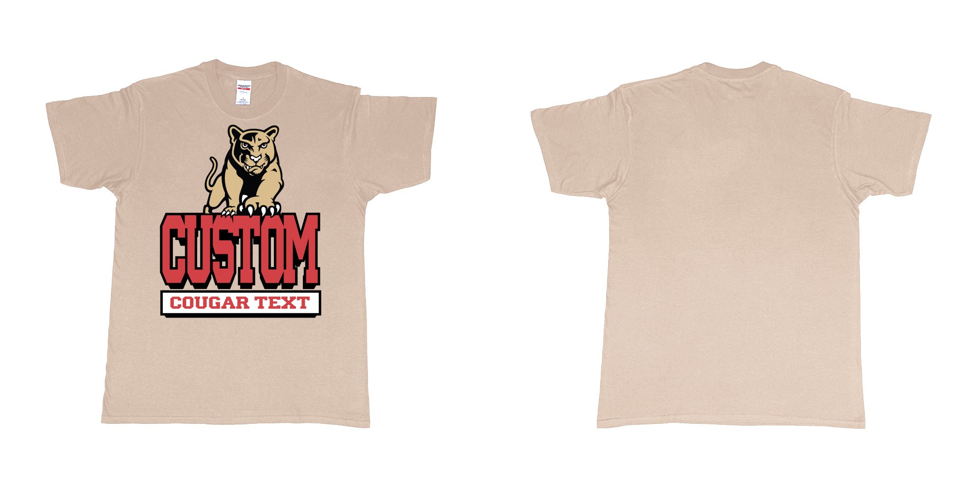 Custom tshirt design university of houston cougars logo custom text printing bali in fabric color sand choice your own text made in Bali by The Pirate Way