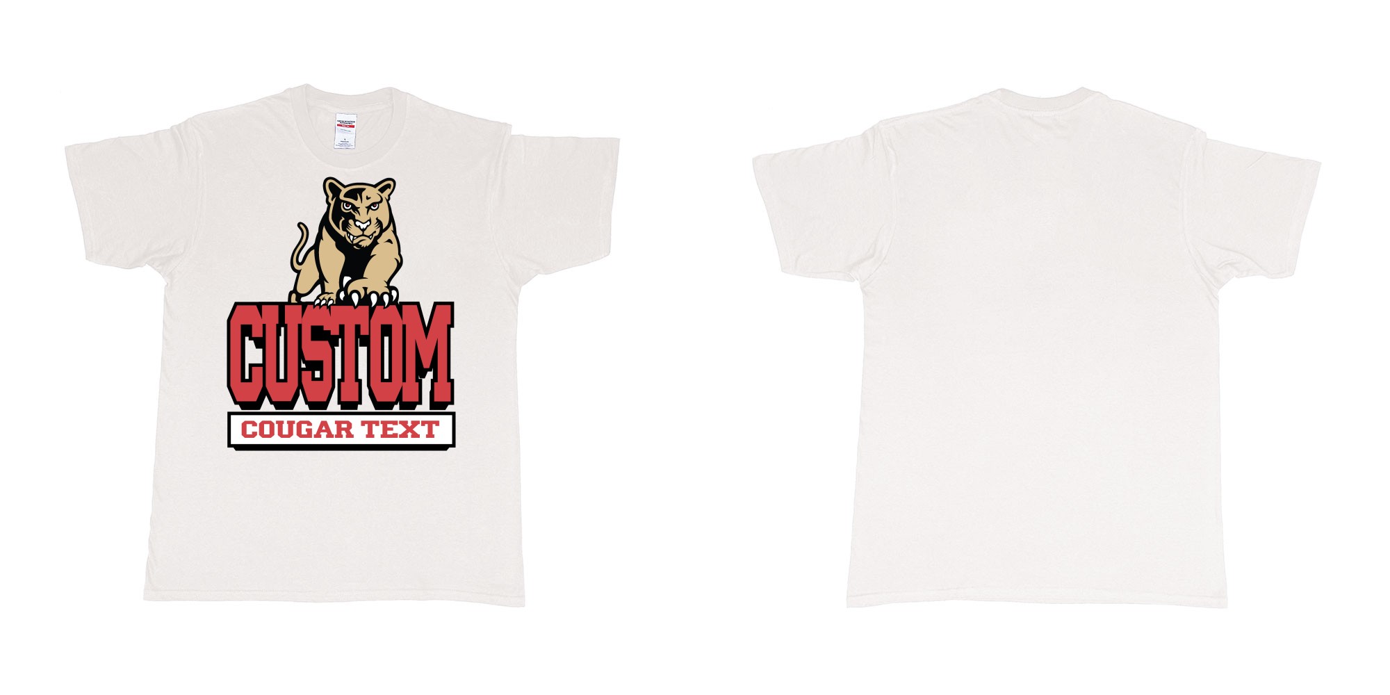 Custom tshirt design university of houston cougars logo custom text printing bali in fabric color white choice your own text made in Bali by The Pirate Way