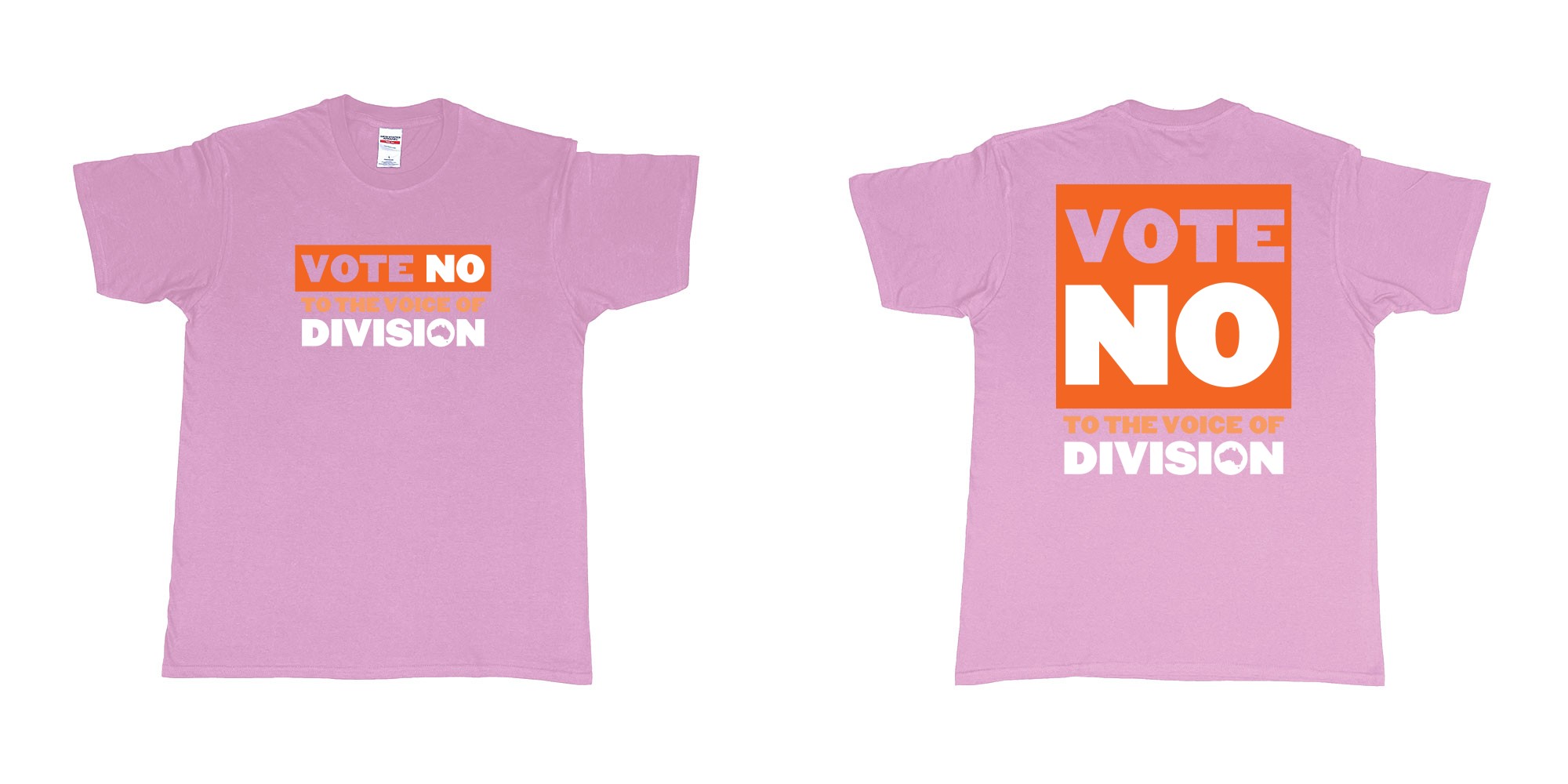 Custom tshirt design vote no to the voice of division australia in fabric color light-pink choice your own text made in Bali by The Pirate Way