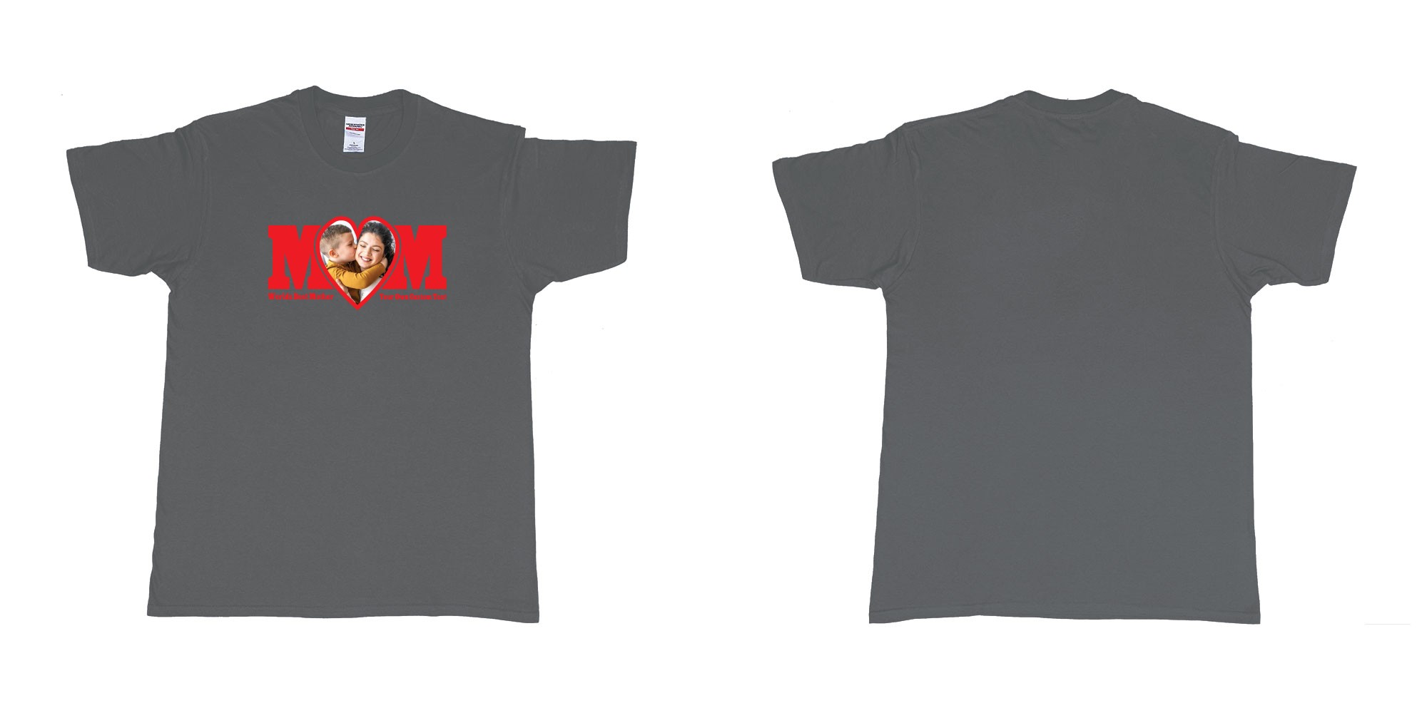 Custom tshirt design world best mother personalized picture and text in fabric color charcoal choice your own text made in Bali by The Pirate Way