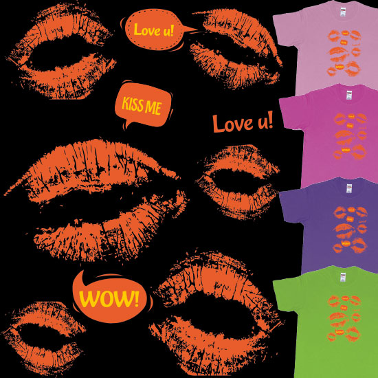 Kissing Lips hen or stag party tshirt