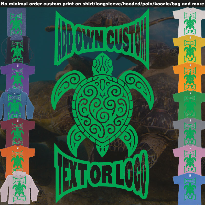 Print Turtle Tribal Add Own Custom Text Or Logo Bali Design