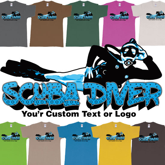 Relaxed Scuba Diver Custom Tshirt Bali