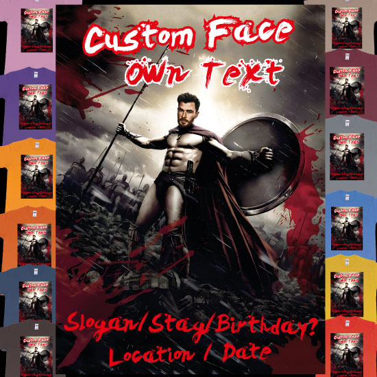 Sparta Leonidas 300 Custom Face Chris Hemsworth Tshirt