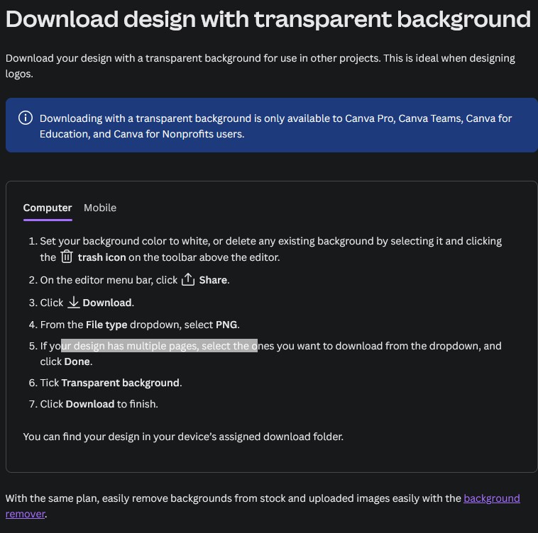 Designed in Canva? Download it with a transparent background