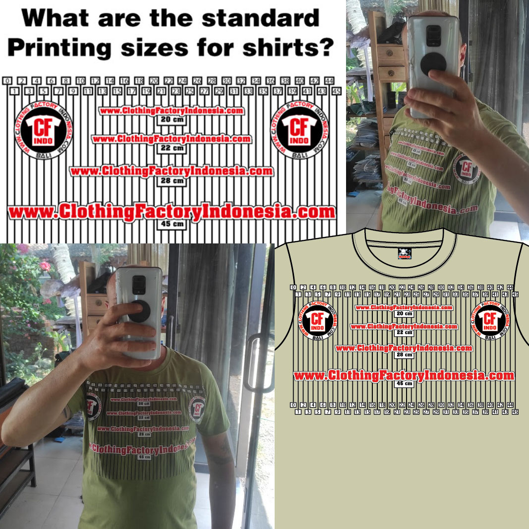 20cm 22cm 30cm 45cm printing front back tshirt sample