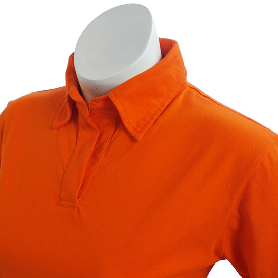 (L01G) Women Polo Shirt in Fabric Color (3123) Bright Orange in (160 GSM, 100% Cotton) Fabric ColorsStandard fabric for men/womenFabric Specification100% Cotton160 Grams Per Square MeterPreshrunk materialThe fabric is preshrunk, but depending on the way you wash, the fabric might still have up to 2% of shrinkage more.