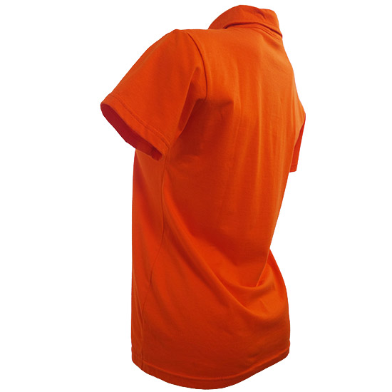 (L01G) Women Polo Shirt in Fabric Color (3123) Bright Orange in (160 GSM, 100% Cotton) Fabric ColorsStandard fabric for men/womenFabric Specification100% Cotton160 Grams Per Square MeterPreshrunk materialThe fabric is preshrunk, but depending on the way you wash, the fabric might still have up to 2% of shrinkage more.