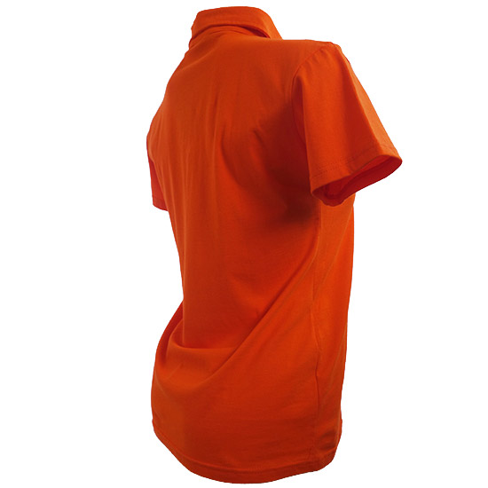 (L01G) Women Polo Shirt in Fabric Color (3123) Bright Orange in (160 GSM, 100% Cotton) Fabric ColorsStandard fabric for men/womenFabric Specification100% Cotton160 Grams Per Square MeterPreshrunk materialThe fabric is preshrunk, but depending on the way you wash, the fabric might still have up to 2% of shrinkage more.