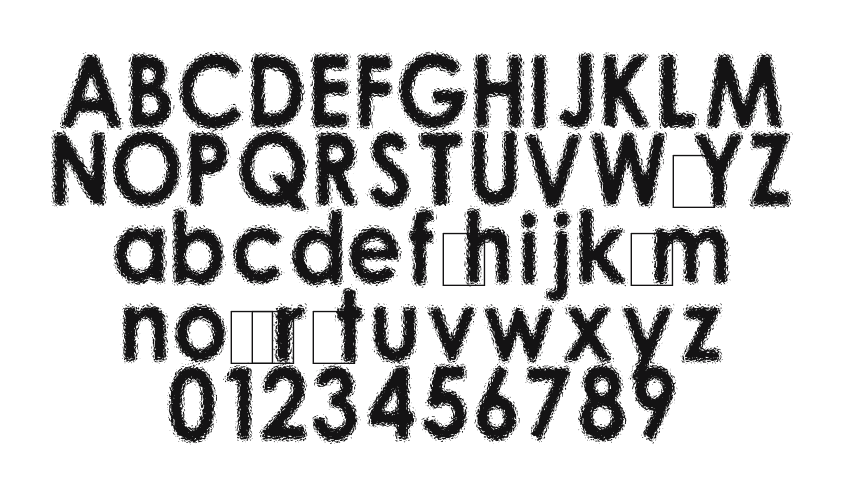 01-01-00: every letter, A to Z and a to z, and the numbers 0 to 9