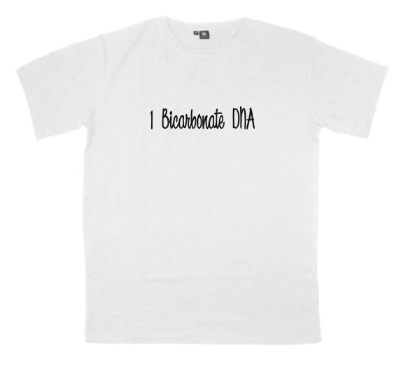 1-Bicarbonate-DNA printed on a t-shirt