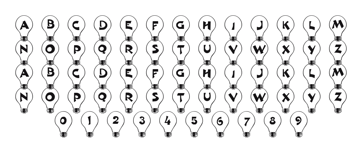 101-Bright-Idea: every letter, A to Z and a to z, and the numbers 0 to 9