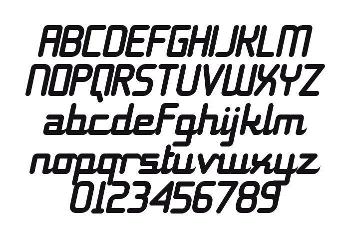 11S01-Black-Tuesday-Italic: every letter, A to Z and a to z, and the numbers 0 to 9