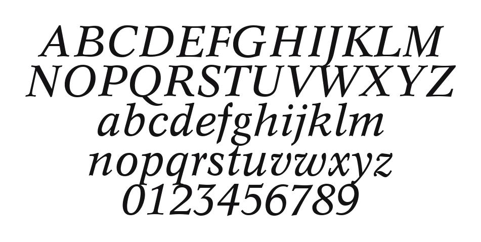 12-Concorde-Italic-13319: every letter, A to Z and a to z, and the numbers 0 to 9