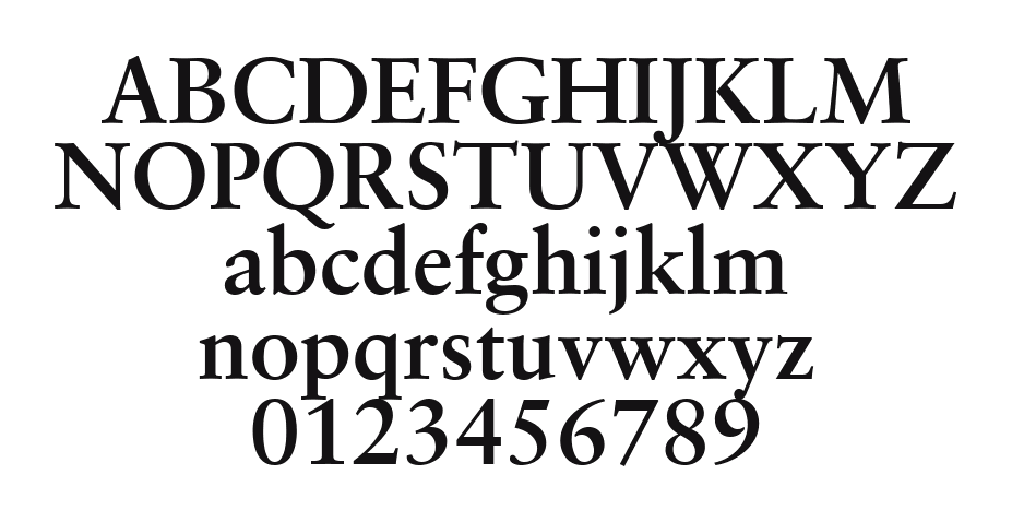 12Sabon-07232-Bold: every letter, A to Z and a to z, and the numbers 0 to 9