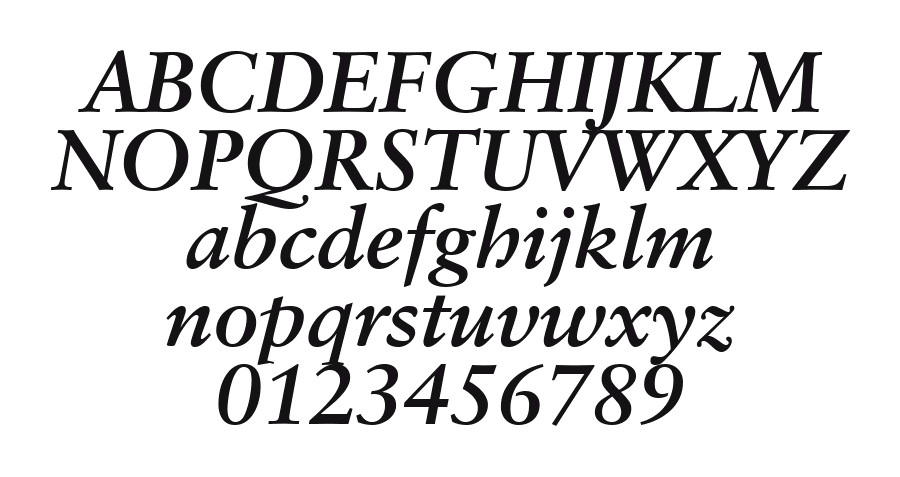 12Sabon-14232-Bold-Italic: every letter, A to Z and a to z, and the numbers 0 to 9